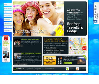 Glebe Backpacker website